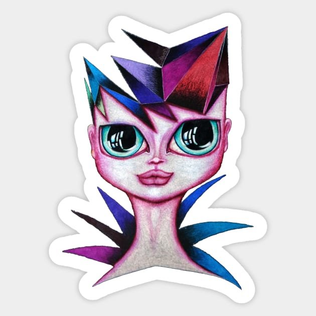 Carnaval Girl Portrait Sticker by 1Redbublppasswo